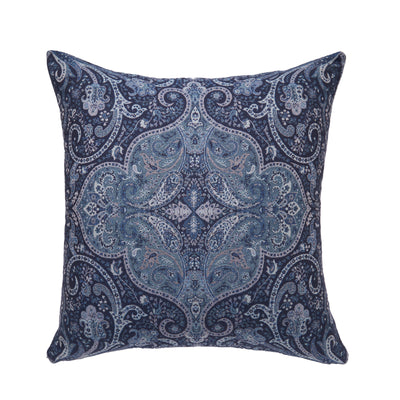 navy euro sham with paisley design