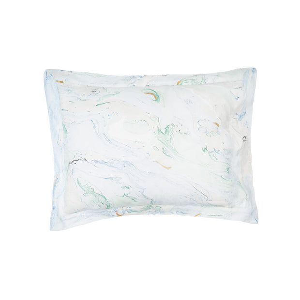 green and blue marble design pillow sham