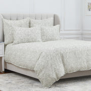 carolina duvet cover with a gray and white damask print