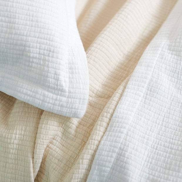 ivory delfina standard sham closeup