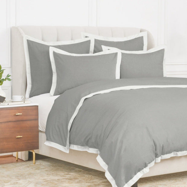 gray and white digby duvet cover