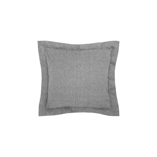 black hemstitch decorative pillow
