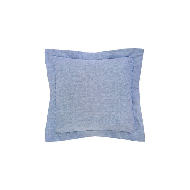 blue hemstitch decorative pillow