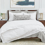 Lida bed coverlet in gray.